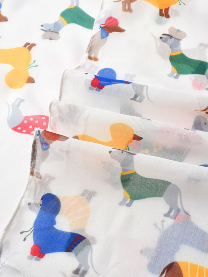 Scarvii - Dog Print White Scarf