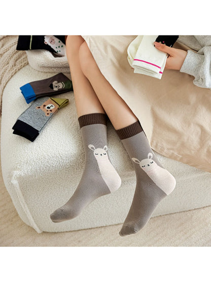 Rufia - Playful Cat & Puppy Cartoon Socks