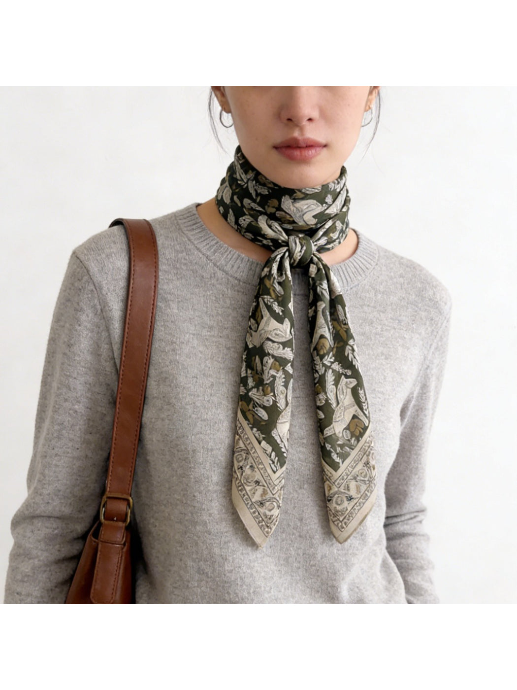 Scarvii square scarf fully spread out displaying intricate botanical design