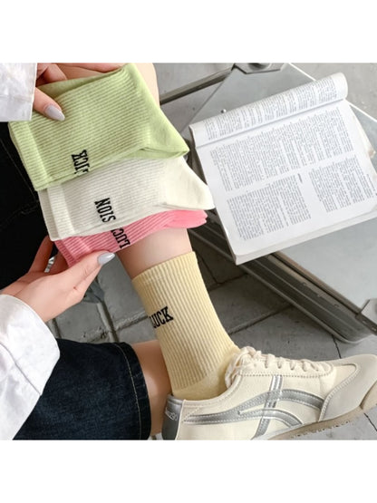 Rufia - PASSION Letter Knit Crew Socks