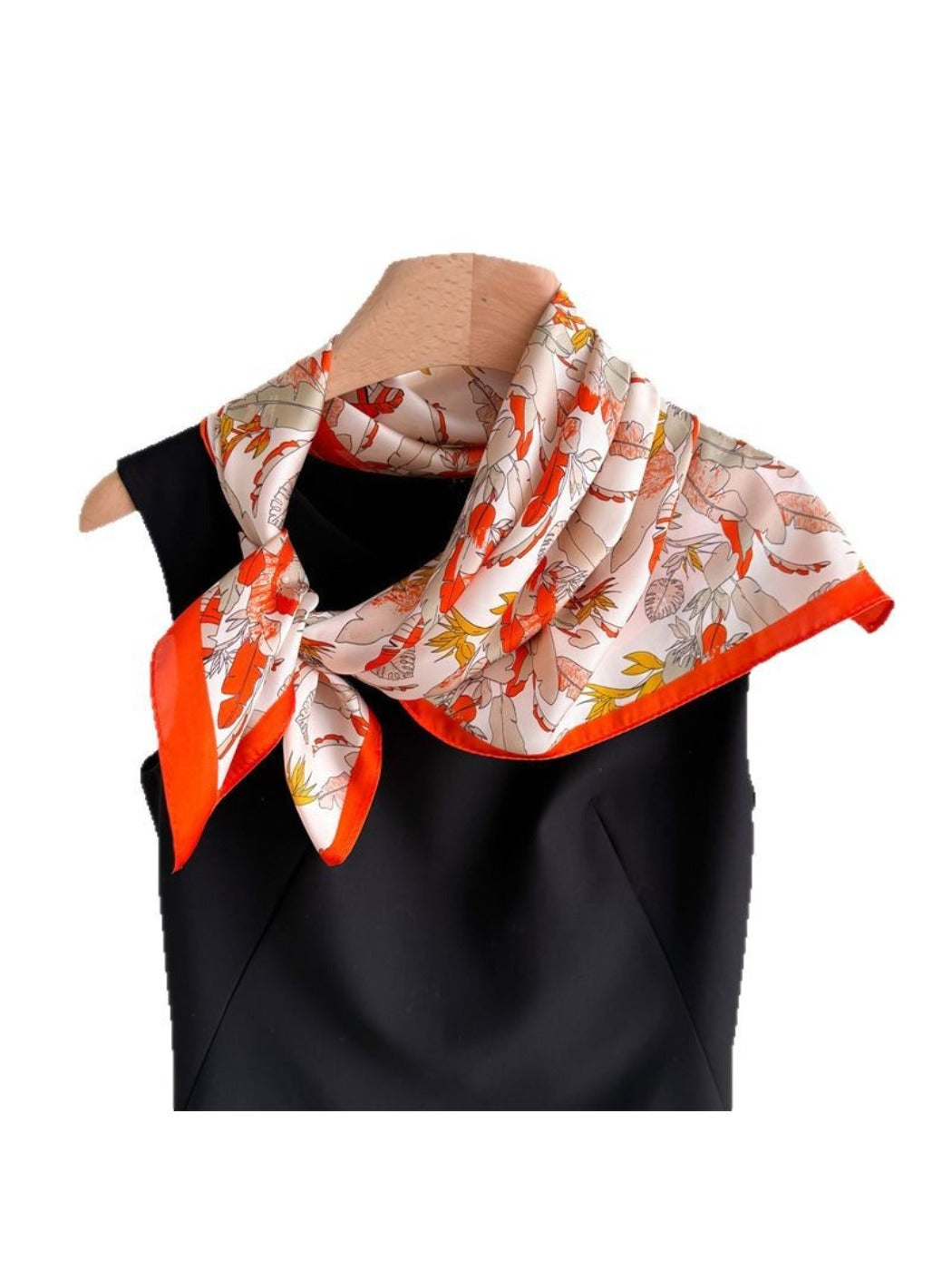 Scarvii - Square Scarf with Feather & Floral Print