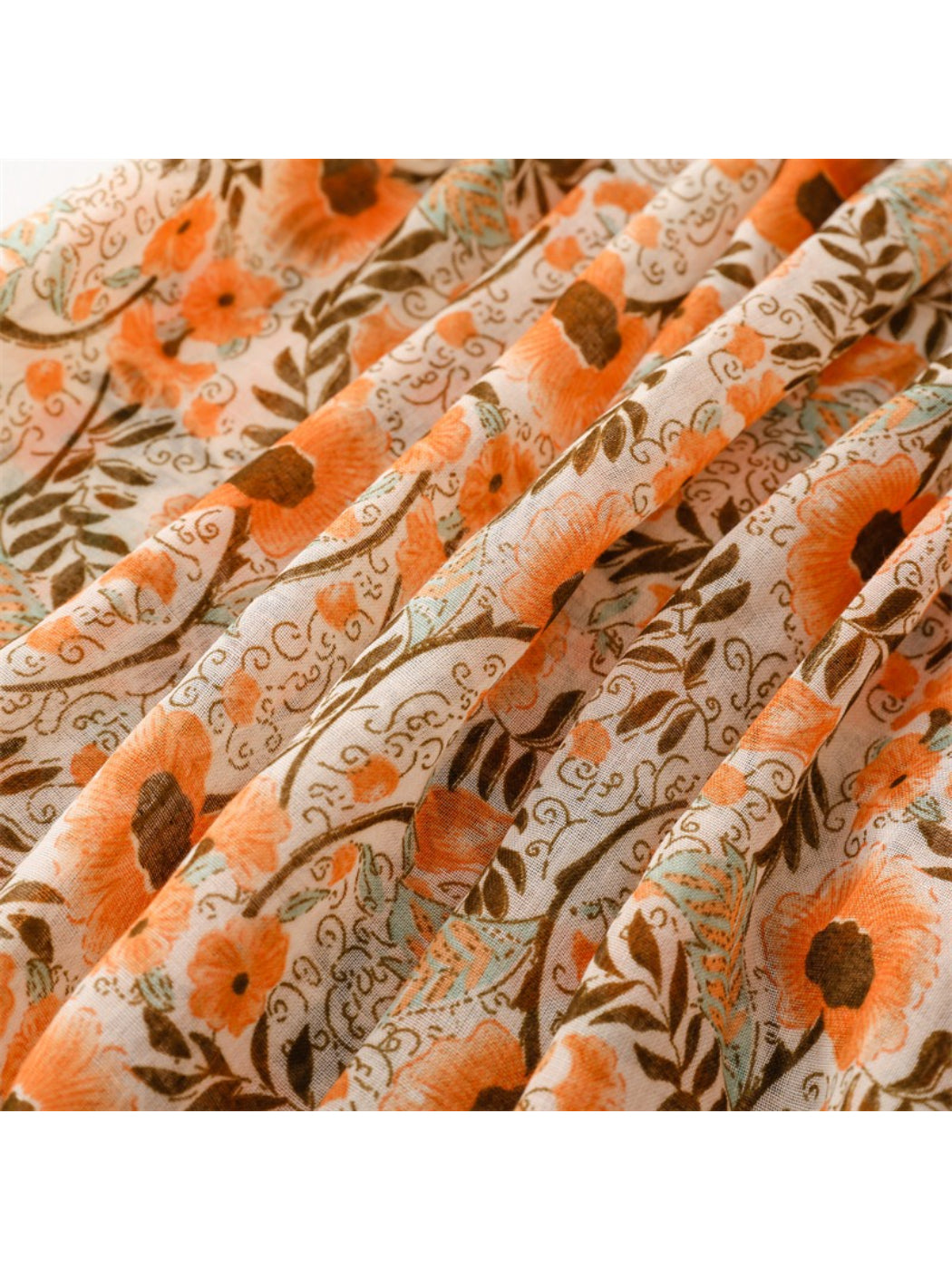 Scarvii - Boho Floral Print Tassel Scarf
