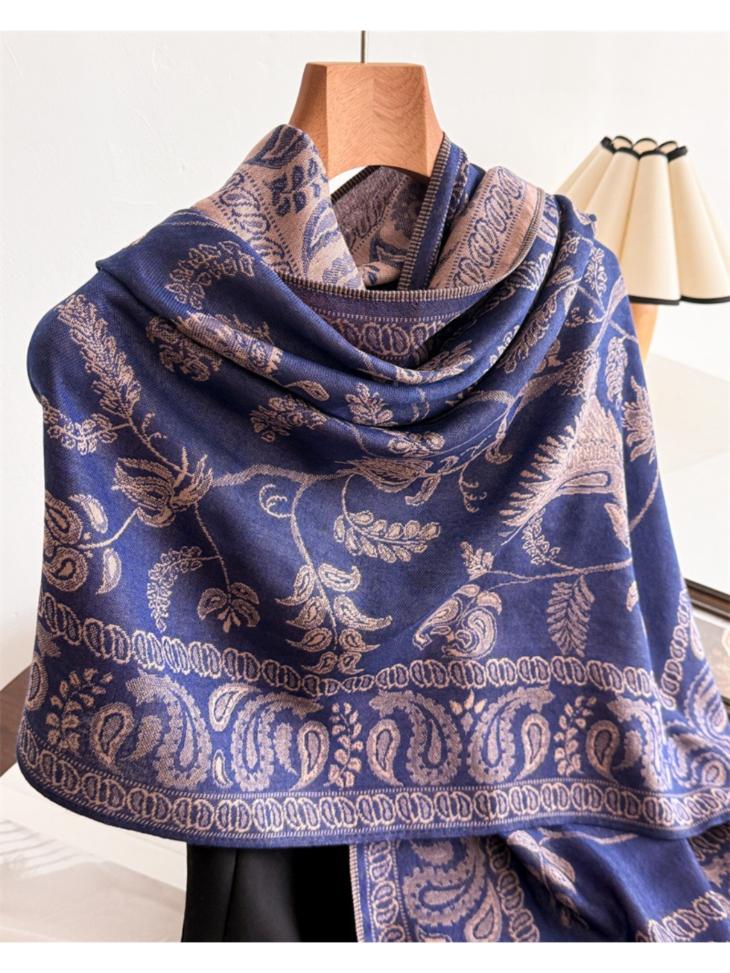Scarvii - Bird Botanical Paisley Knotted Fringe Scarf