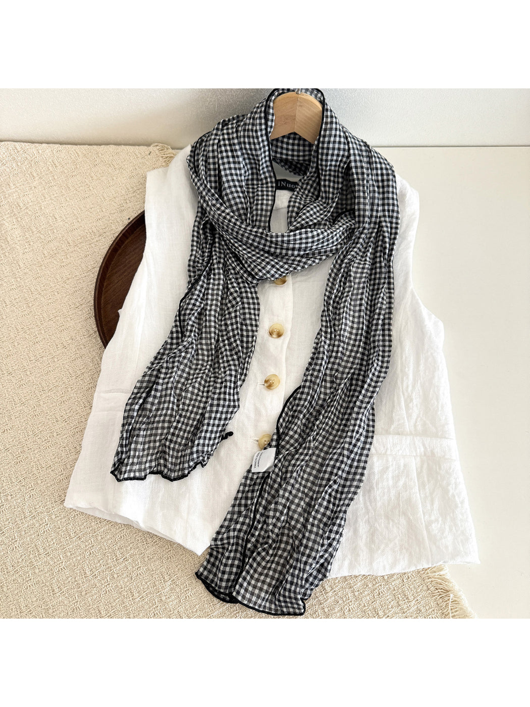 Scarvii - Gingham Check Long Scarf