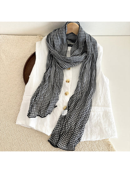 Scarvii - Gingham Check Long Scarf
