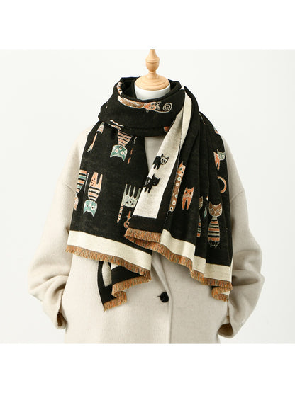 Scarvii - Cat Print Winter Scarf