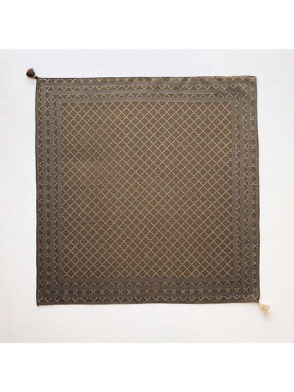 Scarvii - Retro Dot Diamond Grid Pattern Square Scarf