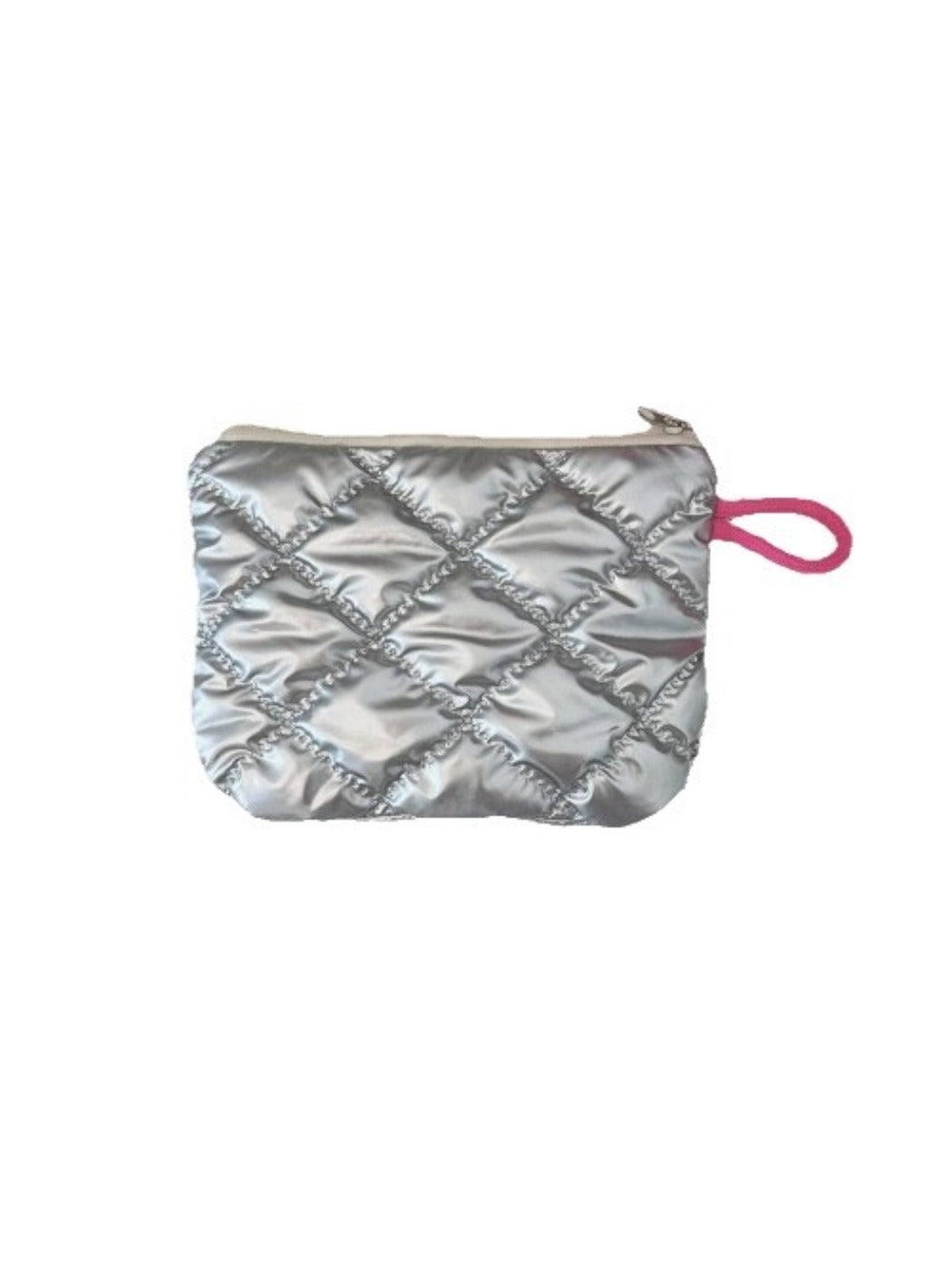 Cosbai - Silver & Pink Coin Purse with Heart Pattern