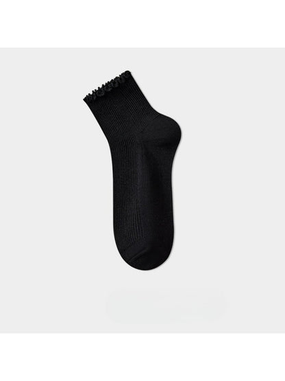 Rufia - Clean Ribbed Neutral Crew Socks