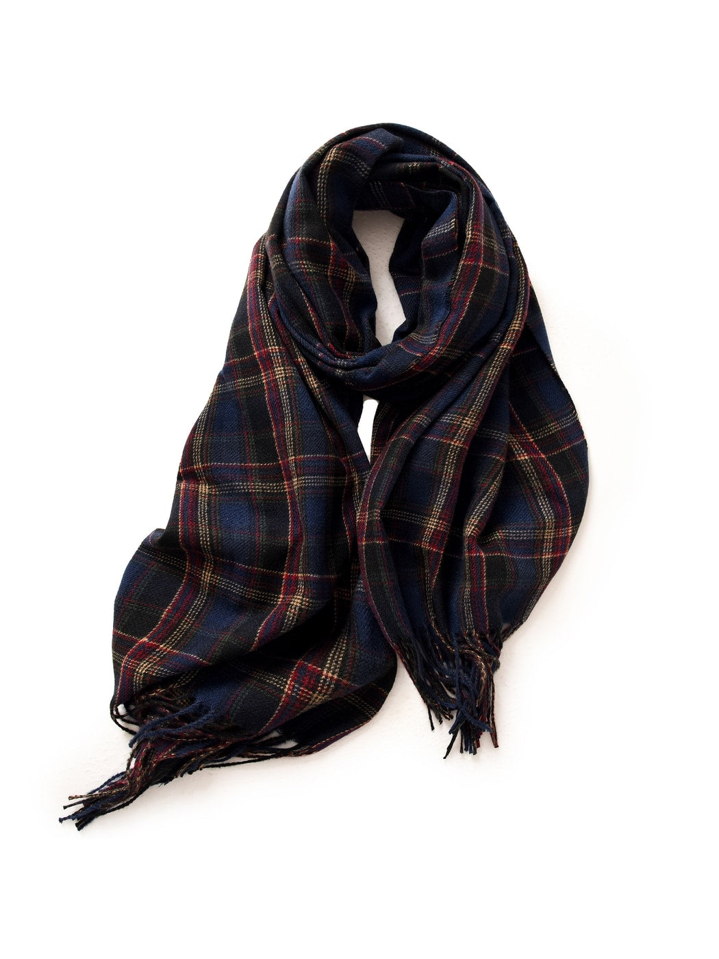Scarvii - Classic Checked Fringed Winter Scarf