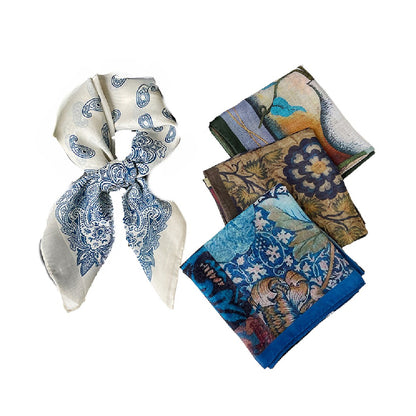 Scarvii - 27.5" Boho Paisley Print Scarf - Vintage & Light