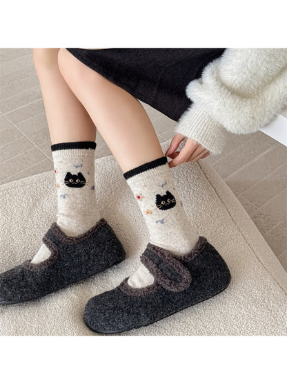 Rufia - Bear Face Pattern Knit Crew Socks product image 2