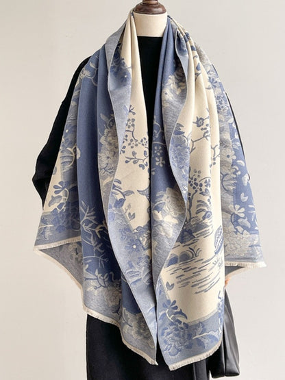 Scarvii - Vintage Floral Print Scarf & Shawl
