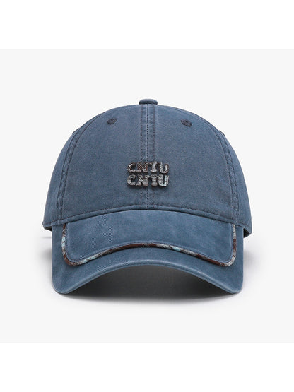 Haila - Simple Letter Detail Curved Brim Baseball Cap