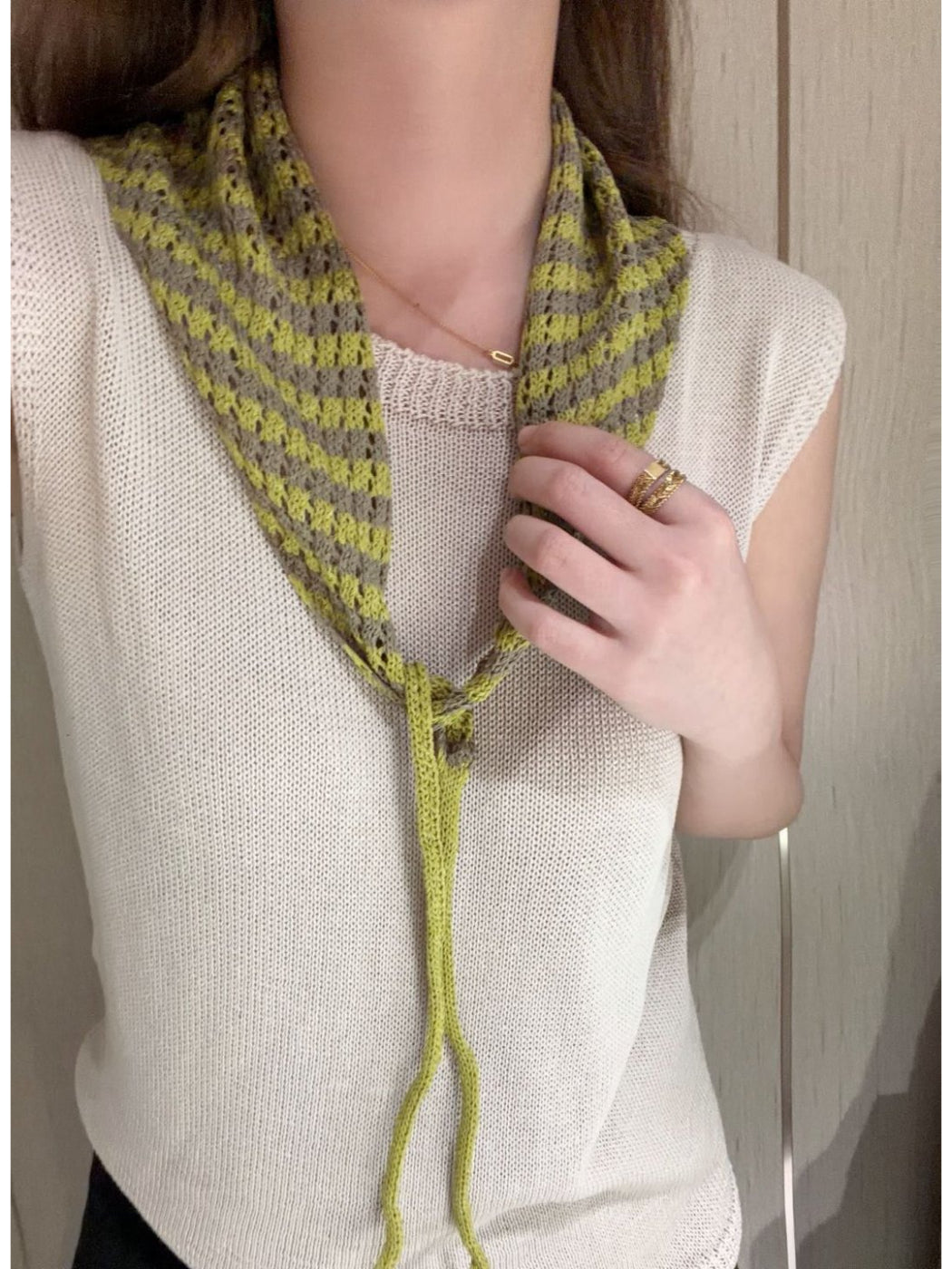 Scarvii Crochet Stripe Triangle Scarf product image