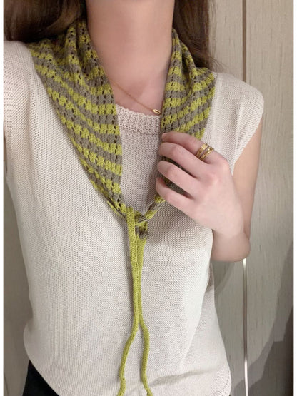 Scarvii Crochet Stripe Triangle Scarf product image