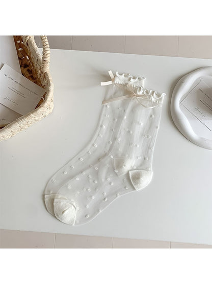 Rufia - Sweet Bow Detail Sheer Socks