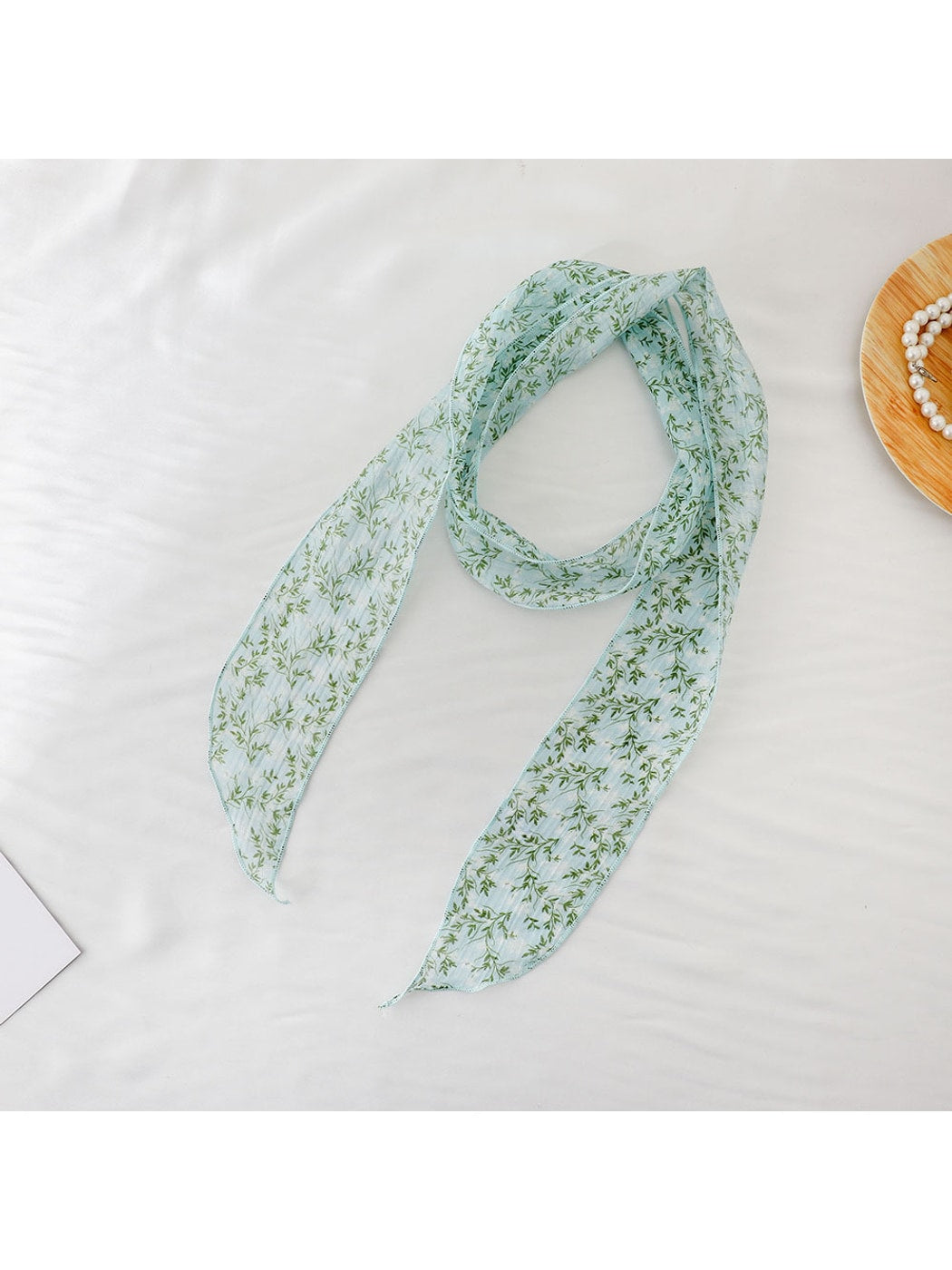 Scarvii - Floral Long Narrow Ribbon Scarf