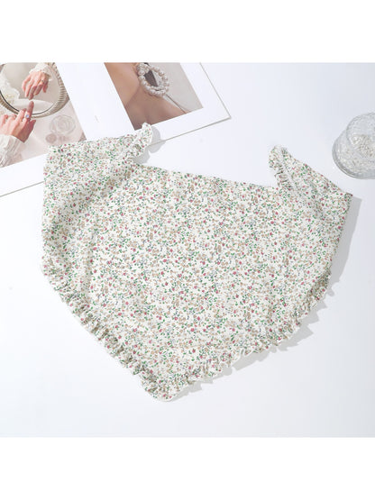 Scarvii Ditsy Floral Ruffle Head Scarf