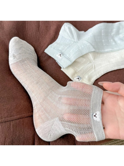 Rufia - Cute Animal Embroidery Women's Ankle Socks