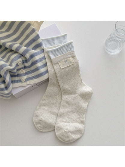 Rufia - Stripe Cuff Foldover Crew Socks