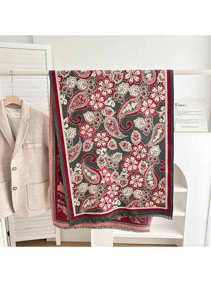 Scarvii - Floral Paisley Soft Weave Scarf