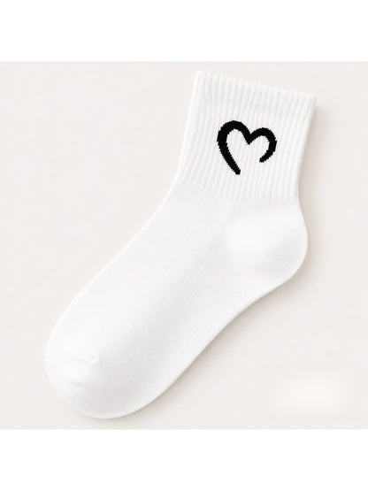 Rufia - Playful Heart Design Crew Socks