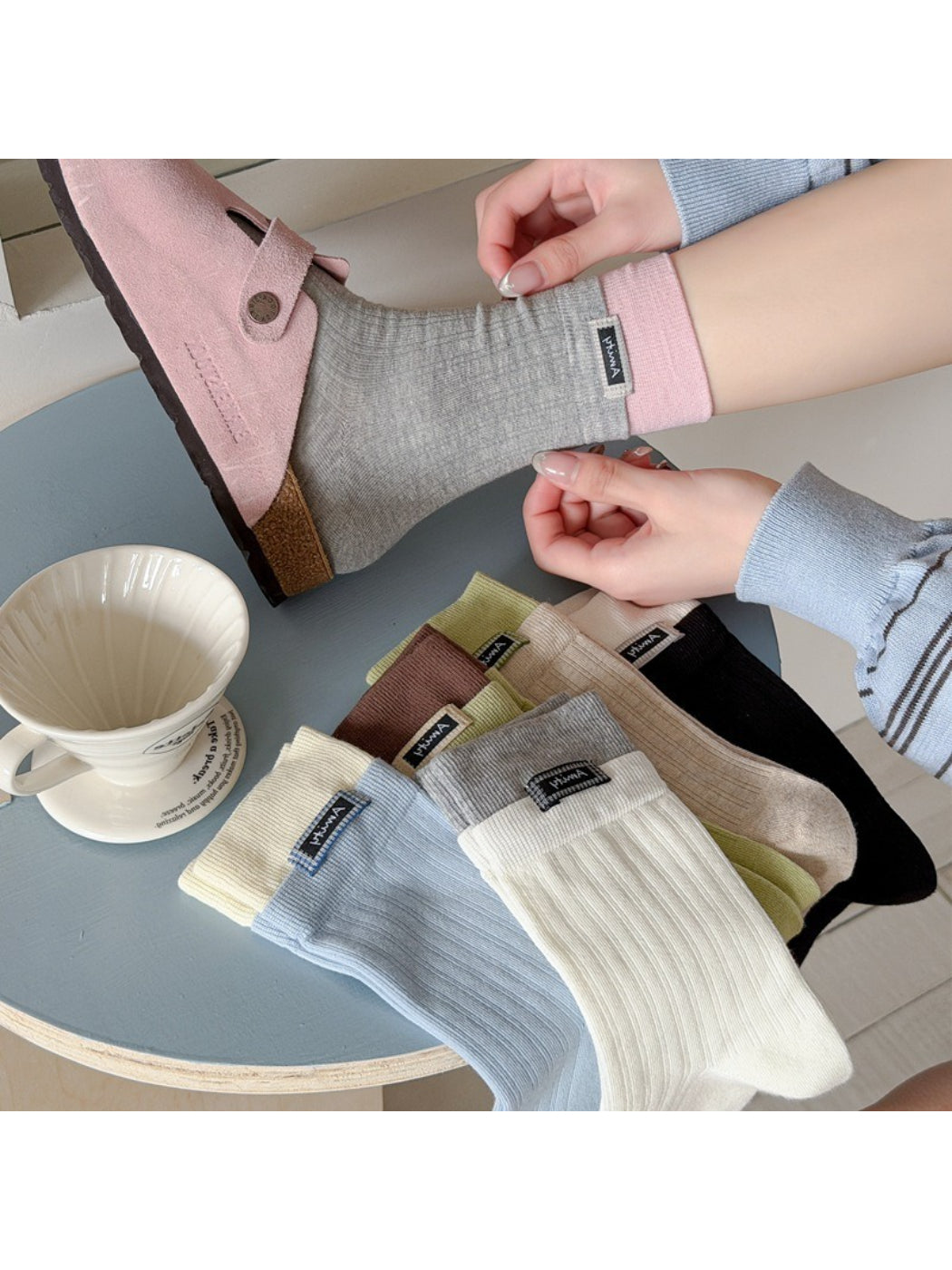 Rufia - Contrast Ribbed Crew Socks product image 2