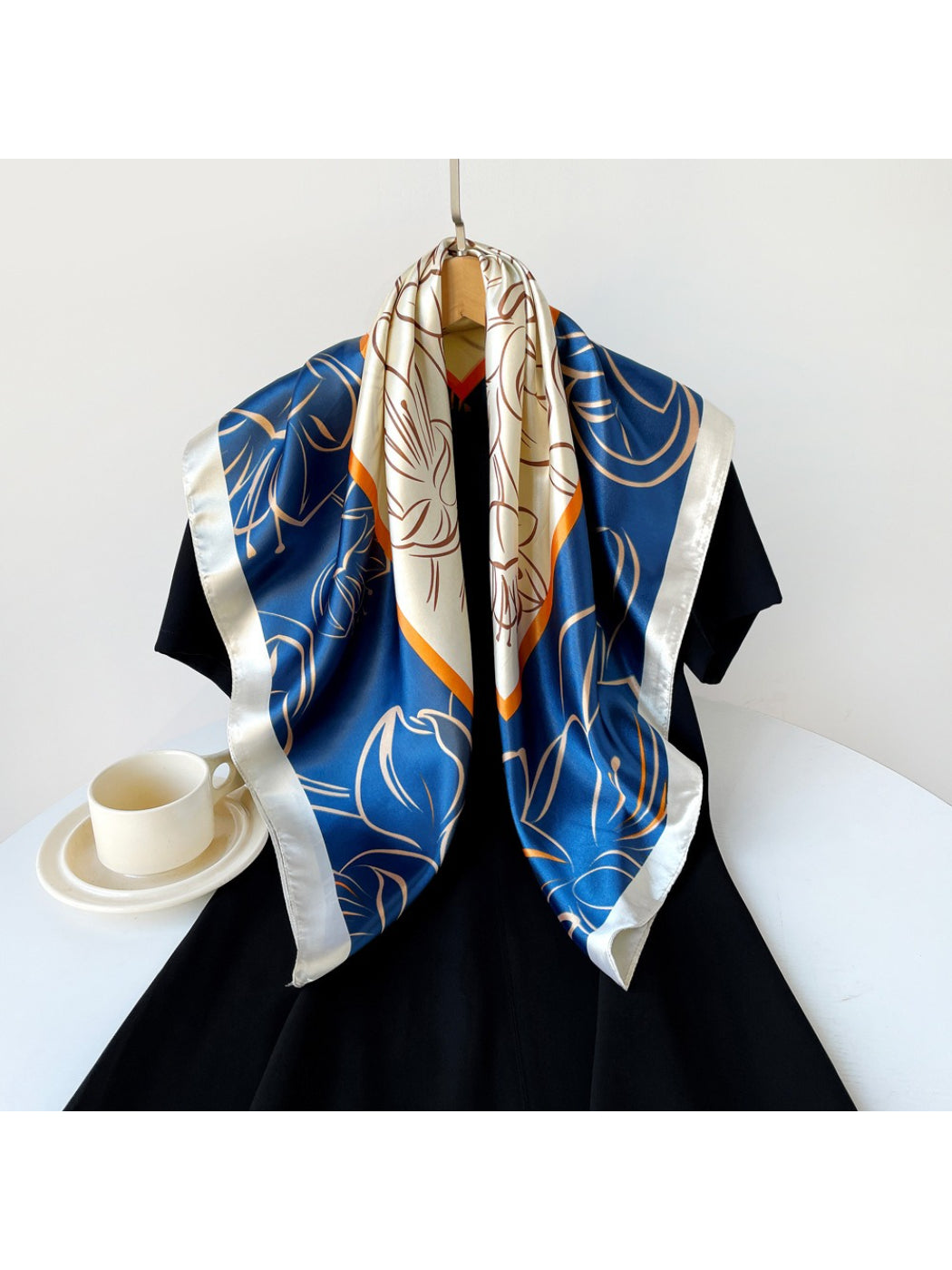 Scarvii - Abstract Floral Line Art Square Scarf