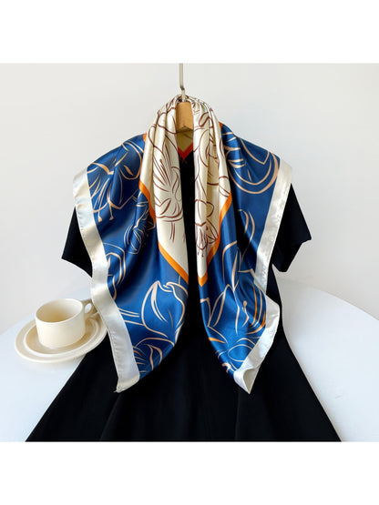 Scarvii - Abstract Floral Line Art Square Scarf
