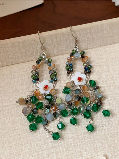 Earwish - Green Beaded Earrings - Boho & Elegance