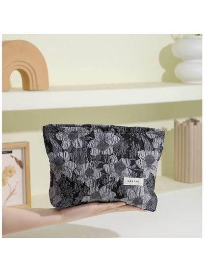 Cosbai - Floral Jacquard Toiletry Bag Cosmetic Pouch