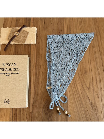 Scarvii - Geometric Pattern Openwork Triangle Scarf