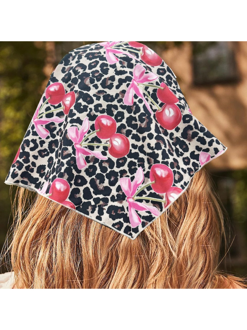 Scarvii Cherry Print Triangle Scarf