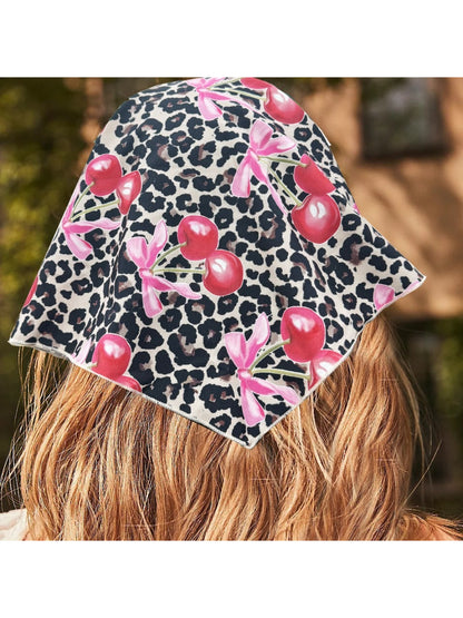 Scarvii Cherry Print Triangle Scarf