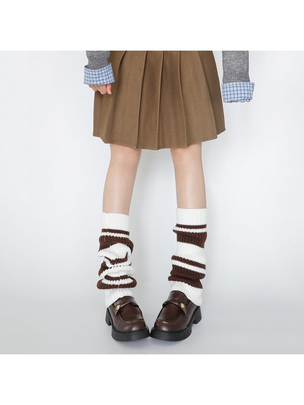 Cozyra - Retro Stripe Knit Leg Warmers