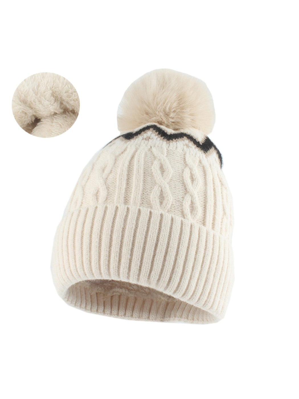 Haila - Women's Winter Ribbed Knit Pom Beanie