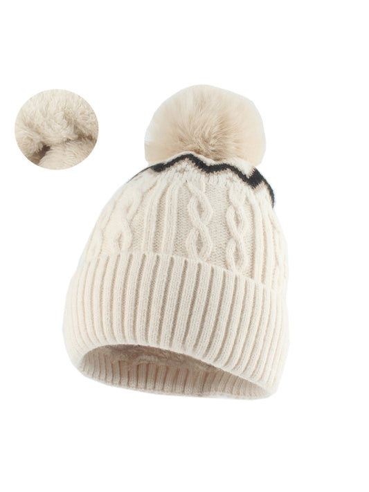 Haila - Women's Winter Ribbed Knit Pom Beanie