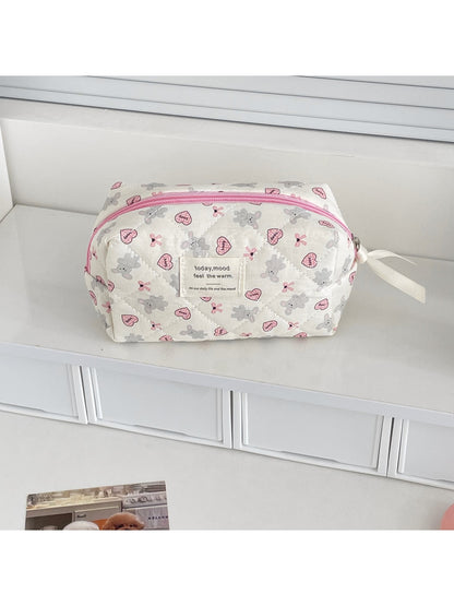 Cosbai - Cartoon Rabbit Pattern Cosmetic Organizer Bag
