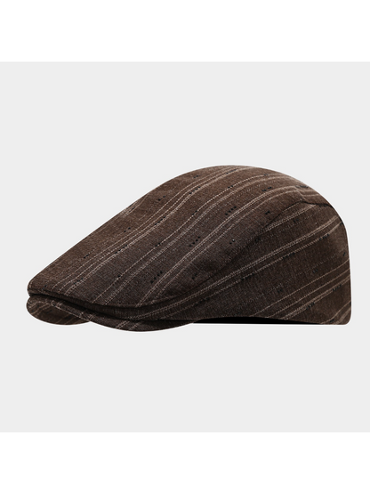 Haila - Textured Pinstripe Newsboy Cap