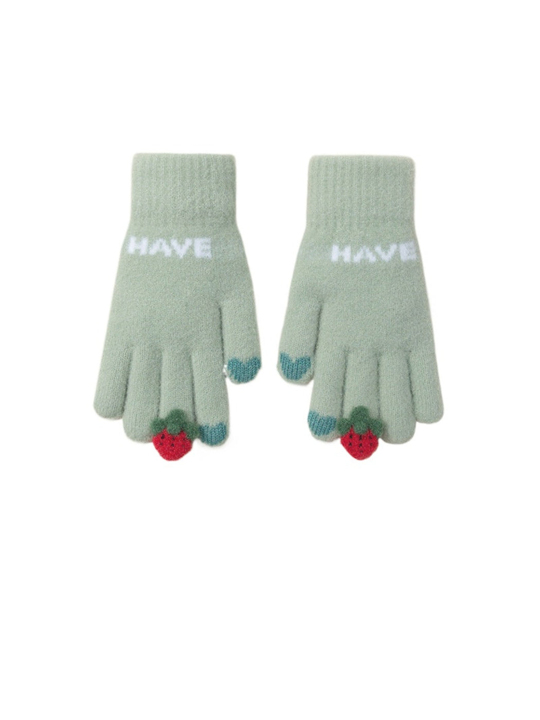 Gloving - Strawberry Detail Knit Texture Gloves