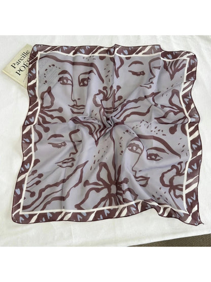 Scarvii - Abstract Line Art Sheer Square Scarf