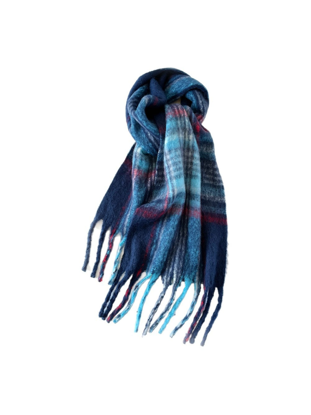 Scarvii - Plaid Brushed Long Winter Scarf