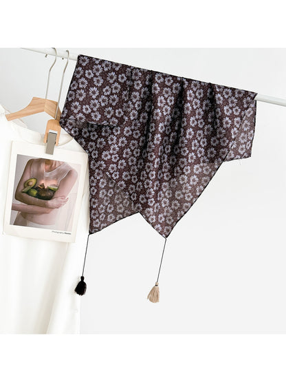 Scarvii - Elegant Print Tassel Square Scarf