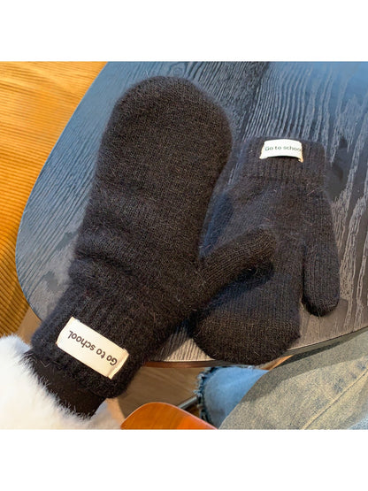 Gloving - Women's Cute Fuzzy Knit Winter Mittens