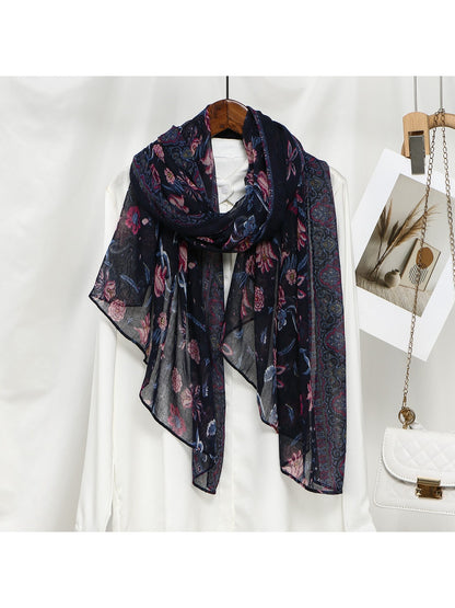 Scarvii - Floral Pattern Lightweight Wrap Scarf