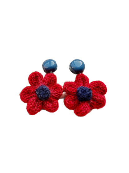 Earwish - Crochet Flower Drop Earrings