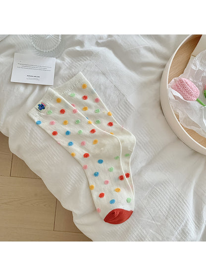 Rufia - Playful Geometric Pattern Crew Socks