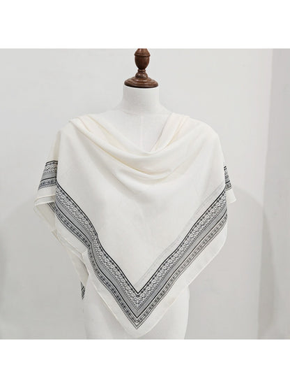 Scarvii Monochrome Border Square Scarf