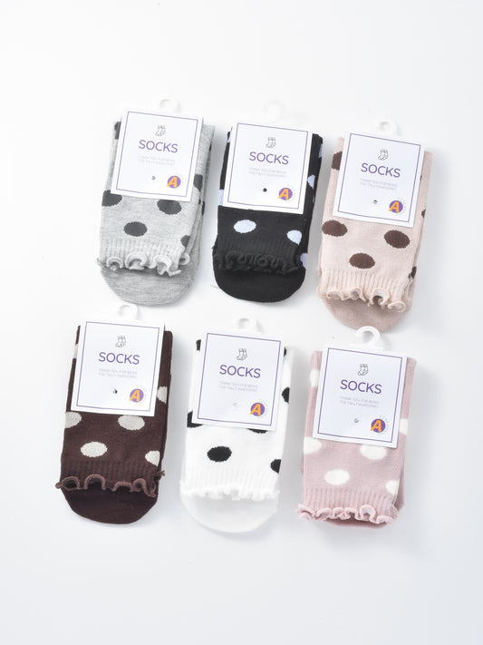 Rufia - Polka Dot Ribbed Crew Socks